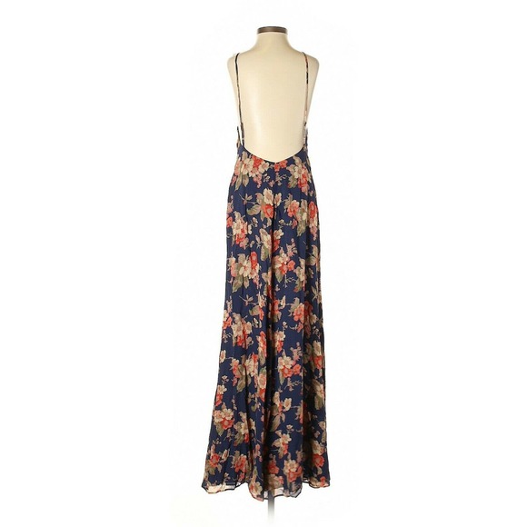Reformation Blue Floral Print Maxi Dress Gown - Picture 2 of 2